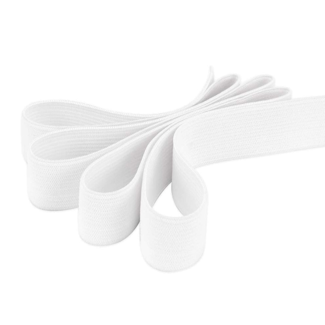 24mm Premium Elastic- Full 30 Metre Roll (White) - Pound A Metre