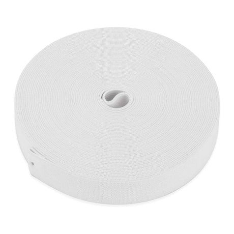 24mm Premium Elastic- Full 30 Metre Roll (White) - Pound A Metre