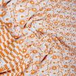 3 Metre Broderie Anglaise Floral Cotton - 45" Wide (Orange & White) - Pound A Metre