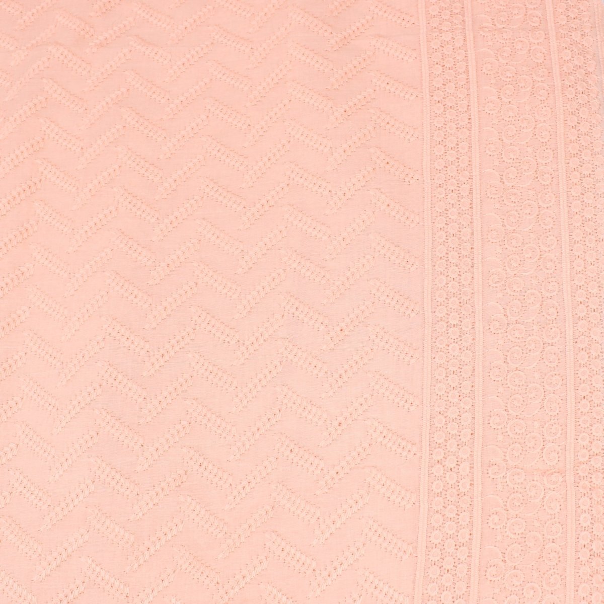 3 Metre Broderie Anglaise Floral Cotton - 45" Wide Peach - Pound A Metre