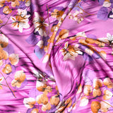 3 Metres Japanese Kimono Satin- 55" Wide (Purple Stream) - Pound A Metre