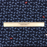 3 Metres Peach Skin Crepe- 55" Wide (Navy Cats) - Pound A Metre