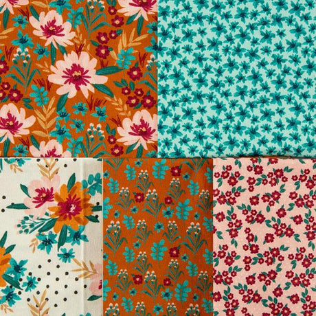 5 Piece 100% Cotton Fat Quarter Bundle- 'Istanbul' - Pound A Metre