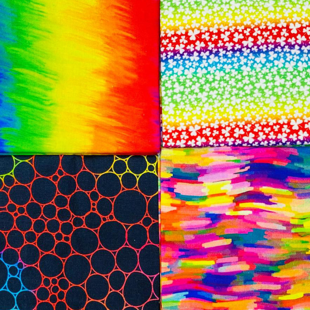 4 Piece Fat Quarter Bundle- 100% Cotton (Colourful) (Black Friday Sale)