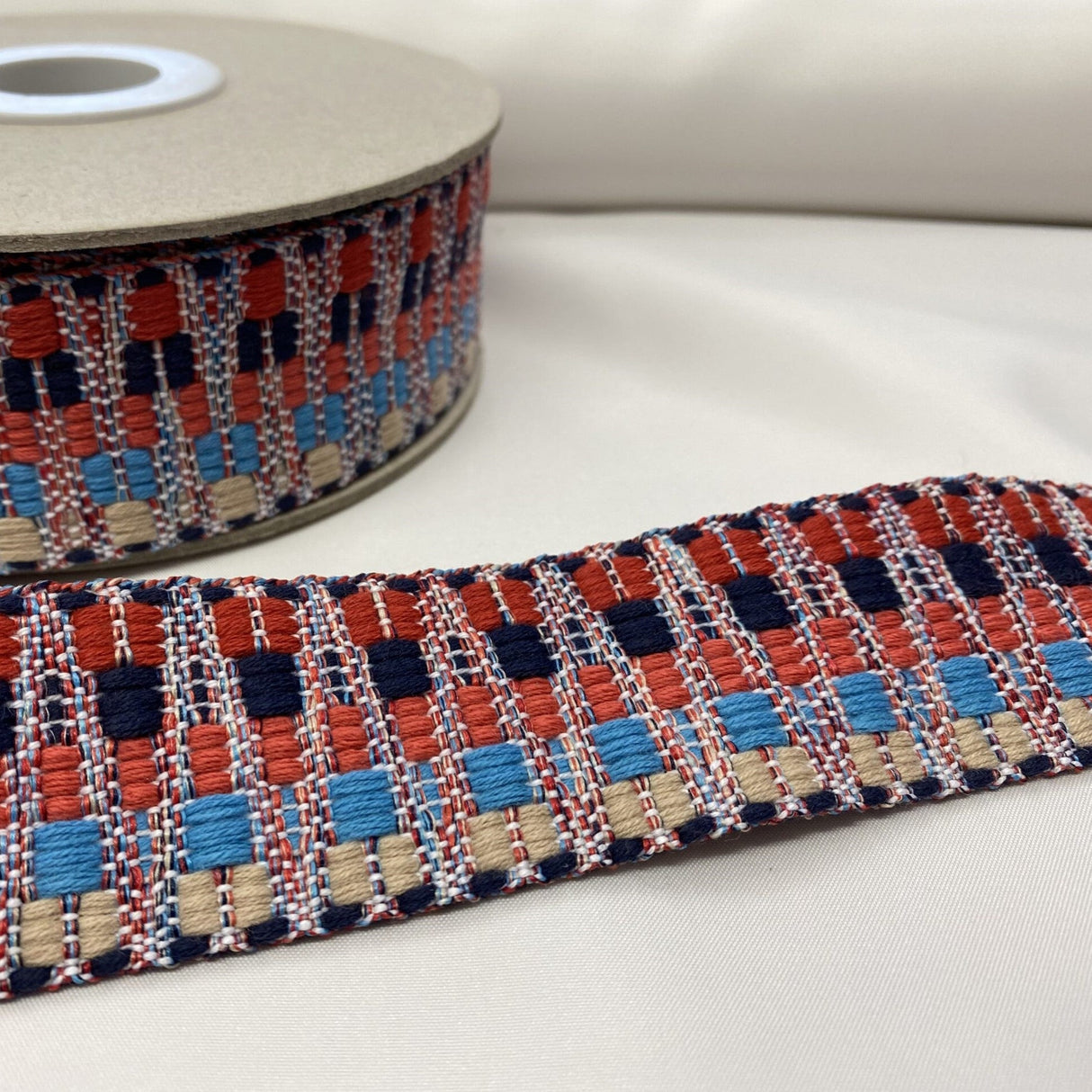 Per Metre Chevron Webbing: For Bag Straps- (PINK MULTICOLOUR) 38mm / 40mm