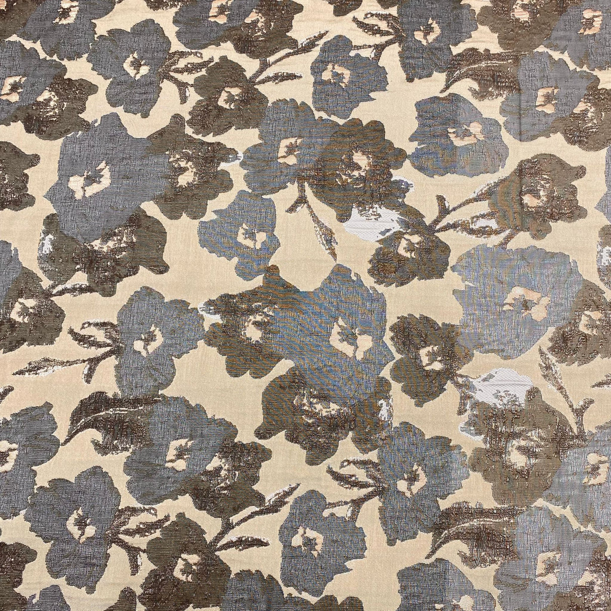 Per Metre Luxury Floral Brocade- 55” Wide (Beige Floral)