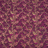 Per Metre Luxury Floral Brocade- 55” Wide (Ruby Leaves)