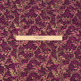 Per Metre Luxury Floral Brocade- 55” Wide (Ruby Leaves)