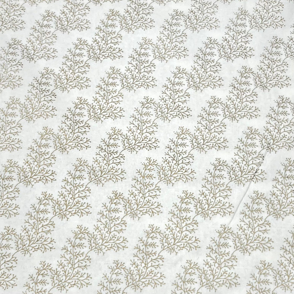 Per Metre Digitally Printed Gold Foil Christmas 100% Cotton- 45" Wide (White Celebration)