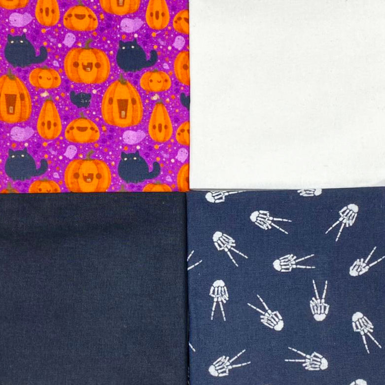 4 Piece Fat Quarter Bundle- 100% Cotton (Halloween Patch)