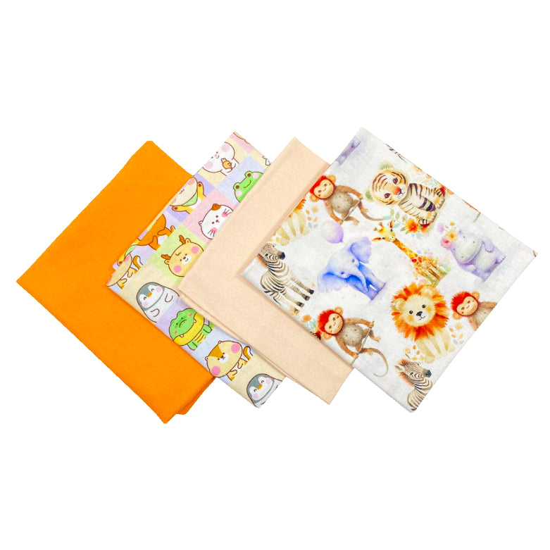 4 Piece Fat Quarter Bundle- 100% Cotton (Animal Love)