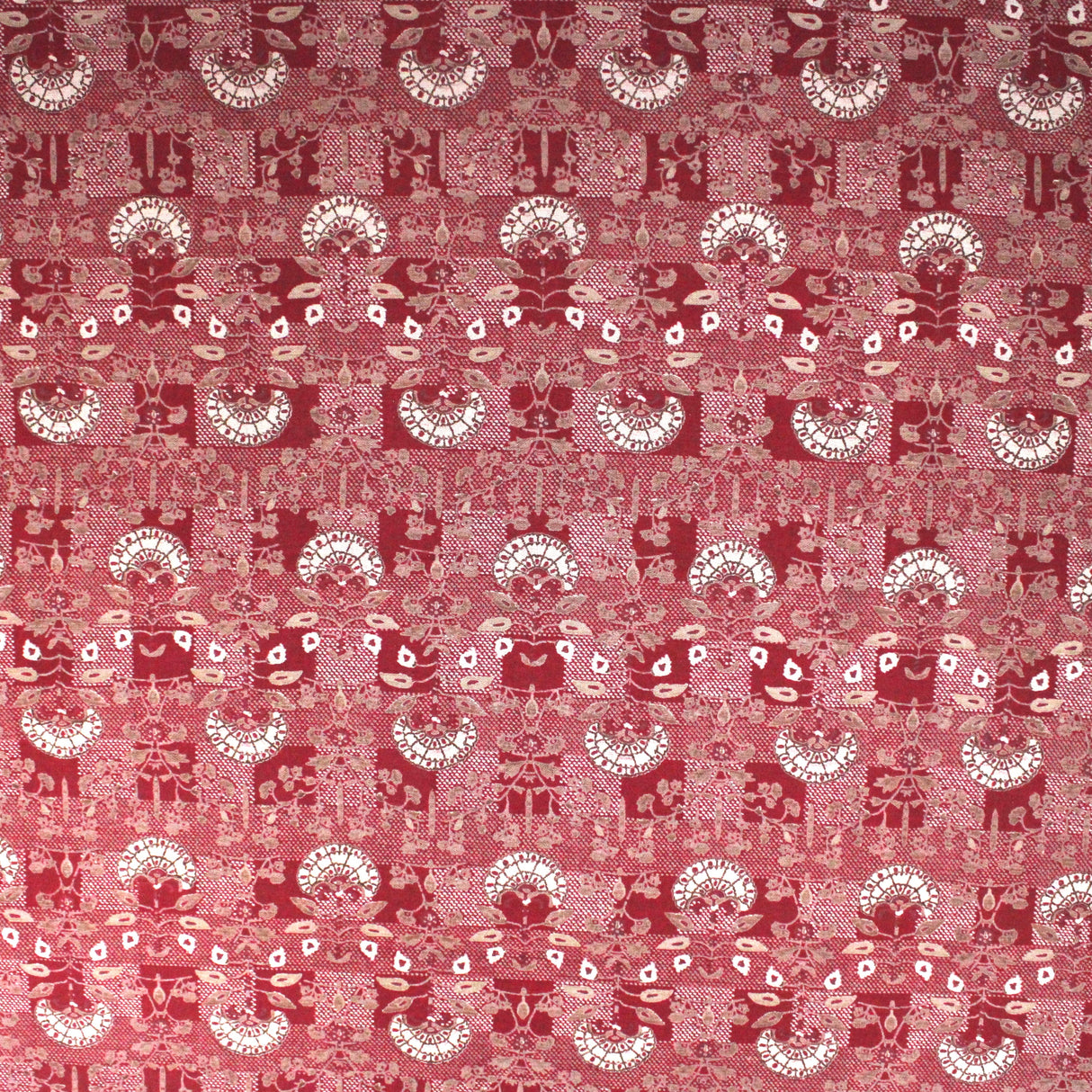 3 Metres Digital Print Roman Silk- 45" Wide (Red Baroque)