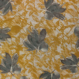 3 Metres Digital Print Roman Silk- 45" Wide (Orange Leaf)