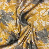 3 Metres Digital Print Roman Silk- 45" Wide (Orange Leaf)