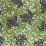 3 Metres Digital Print Roman Silk- 45" Wide (Green Leaf)