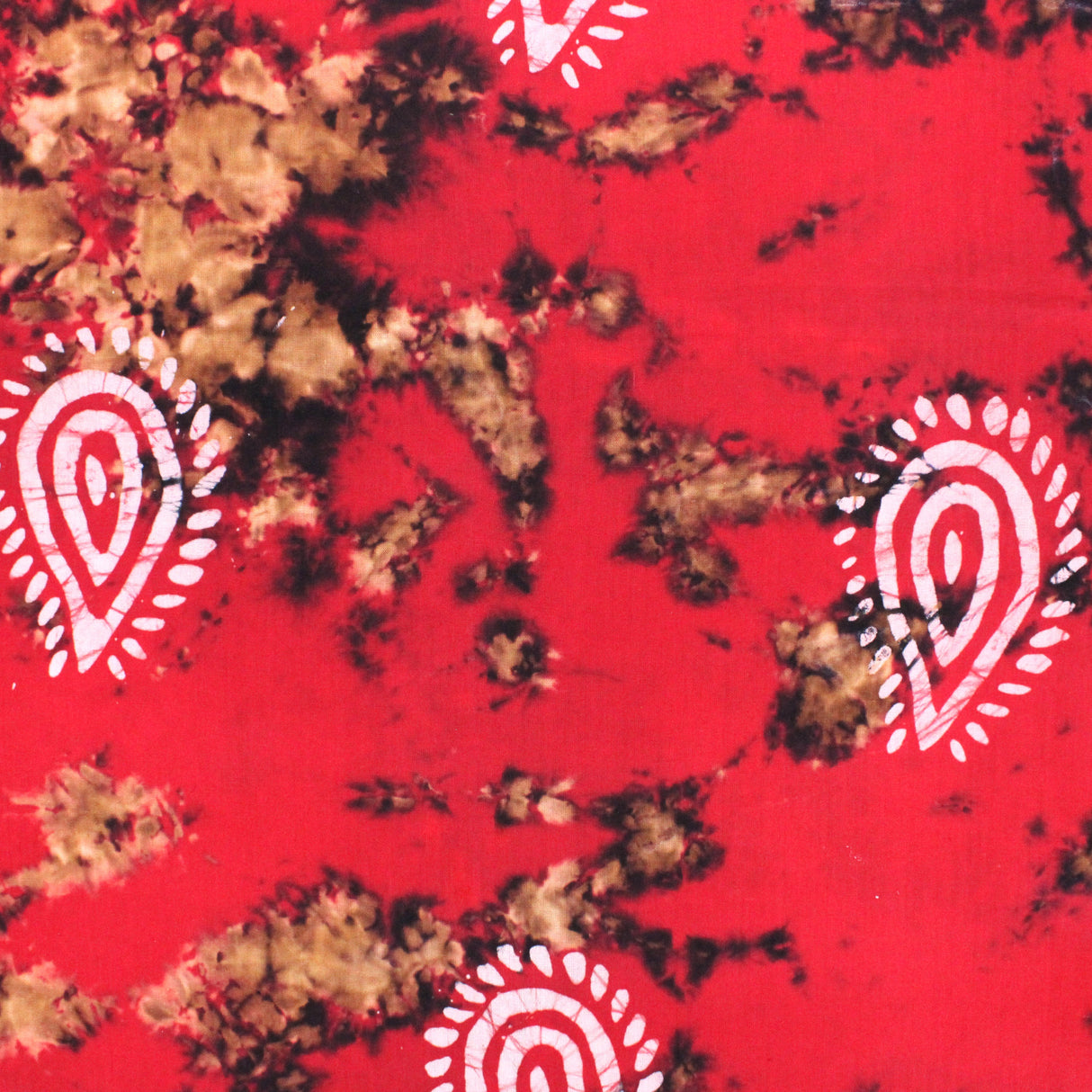 2.9 Metres Premium Quality 100% Cotton Batik - 45" Wide -  (Red Paisley)