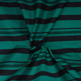 3 Metres Premium Quality Stripe Drill  55" (EMERALD & BLACK)