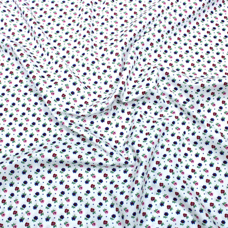 Per Metre Luxury Breathable Dressmaking Cotton Lawn - 60" (Small Flowers)
