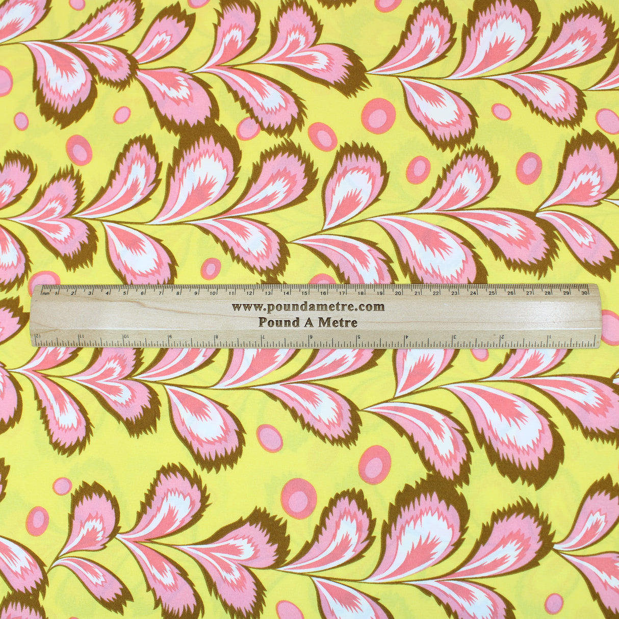 3 Metre Natural Drape Soft-Touch Floral American Crepe 55" Wide - Yellow