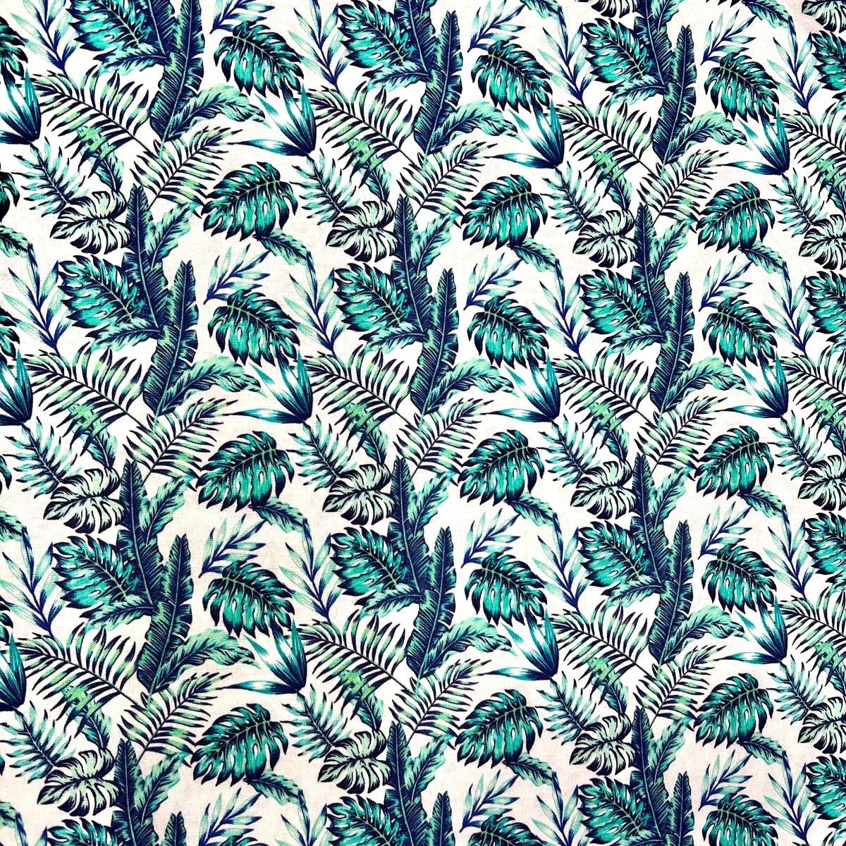 Per Metre Digitally Printed 100% Cotton- 45" Wide (Green/blue feathers)