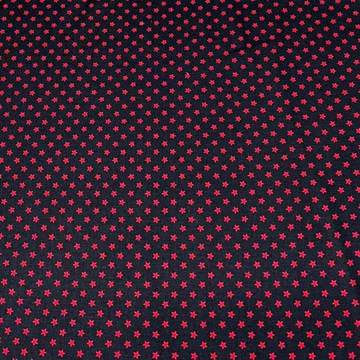 Per Metre Digitally Printed 100% Cotton- 45" Wide (Red stars)