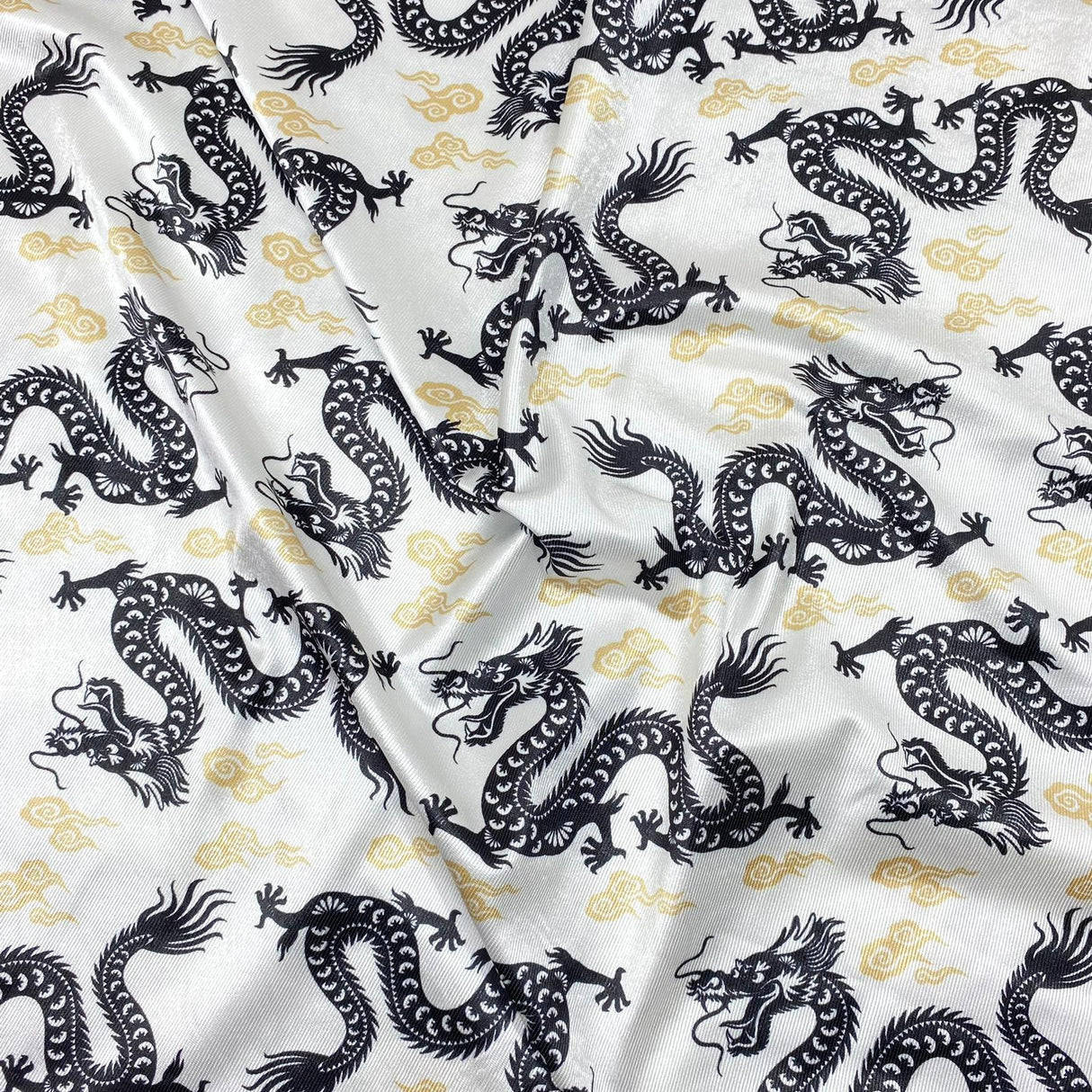 3 Metres Soft Printed Satin Jersey 55" Wide (DRAGON)