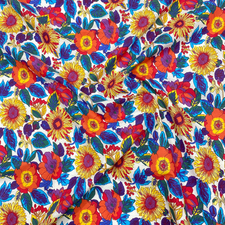 Per Metre Luxury Dressmaking 100% Cotton Lawn- 60" (Different Flowers)