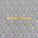 Per Metre Luxury Dressmaking 100% Cotton Lawn- 60" (Blue & Yellow)