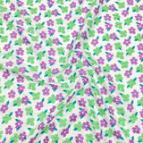 Per Metre Luxury Dressmaking 100% Cotton Lawn- 60" (Green & Purple)