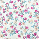 Per Metre Luxury Dressmaking 100% Cotton Lawn- 60" (White Rose)