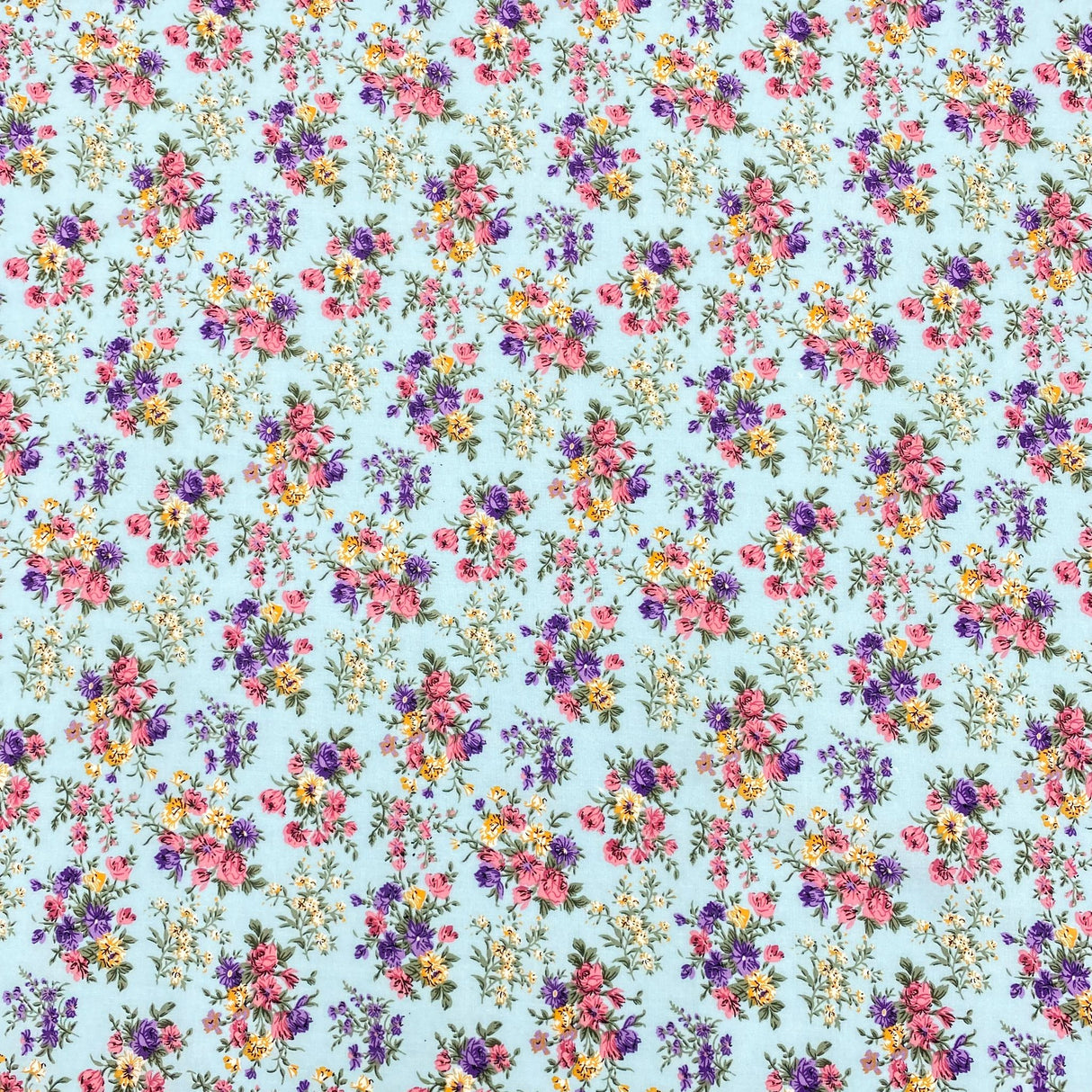 Per Metre Luxury Dressmaking 100% Cotton Lawn- 60" (Bouquet)