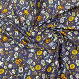 Per Metre Premium Quality 100% Quilting Halloween Cotton 45' Wide  (Halloween Night)