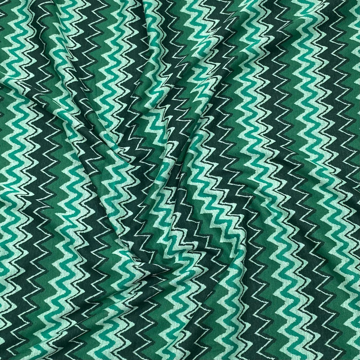 3 Metres Luxury Soft Printed Ponte Scuba - 55" Wide (Zigzag)