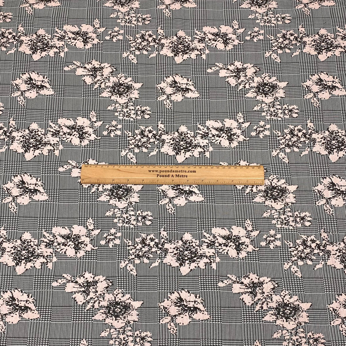 3 Metres Luxury Soft Printed Ponte Scuba - 55" Wide (Pink Flowers)