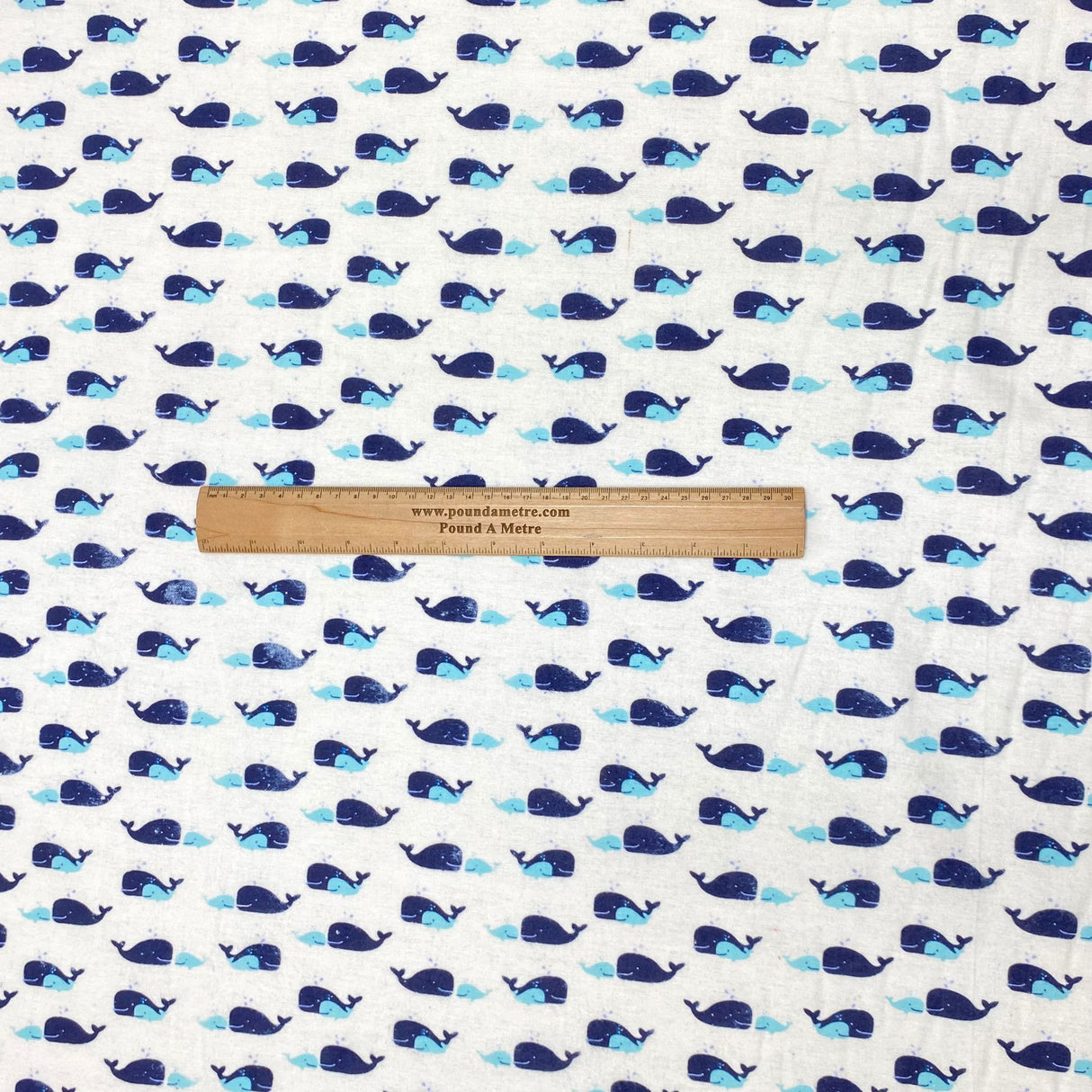 High Quality Brushed Cotton - 55" Wide (Whales)