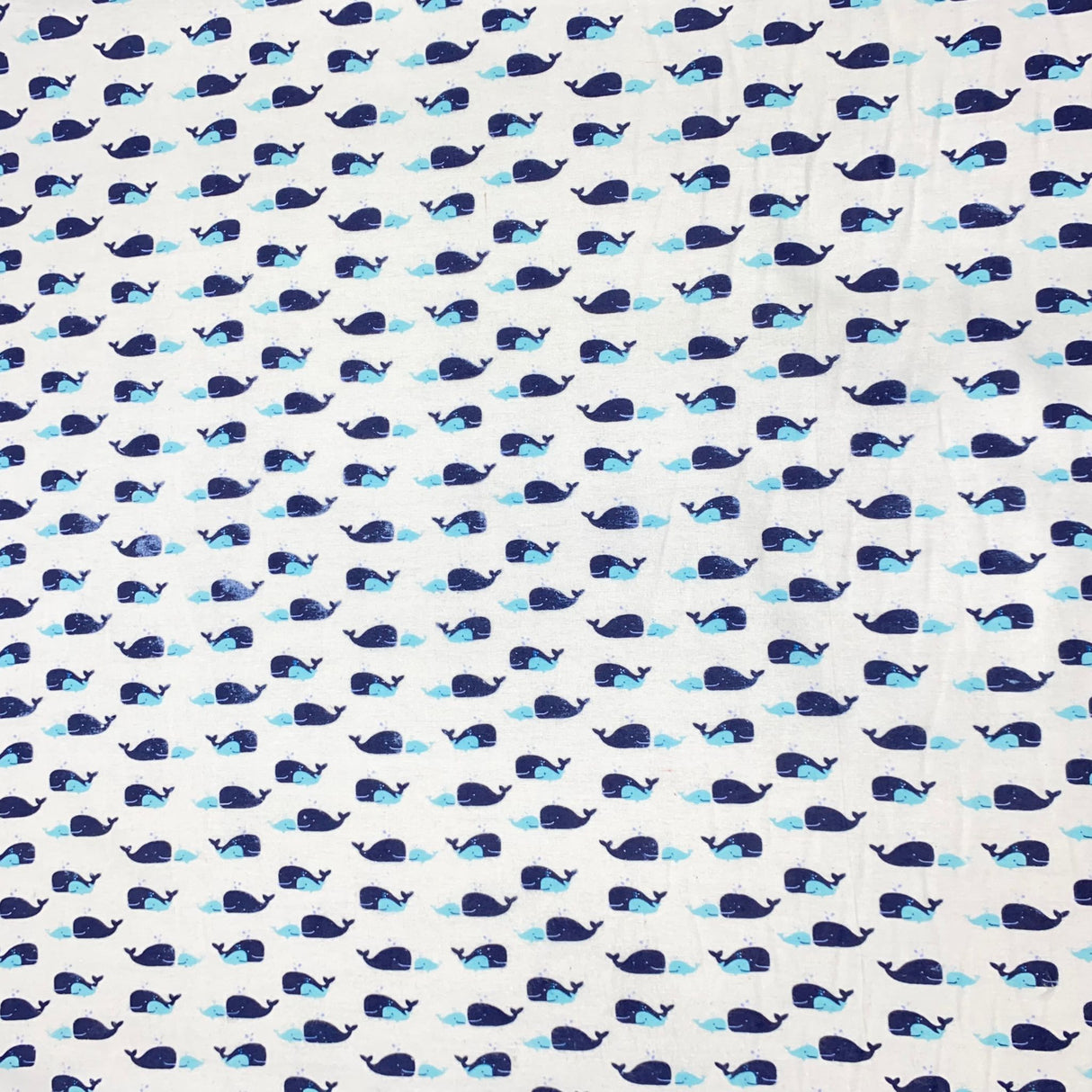 High Quality Brushed Cotton - 55" Wide (Whales)