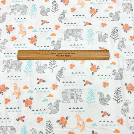 Per Metre High Quality Joann Brushed Cotton - 45" Wide (Animals)