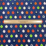 Per Metre Digitally Printed Christmas 100% Cotton- 45" Wide (Sports)