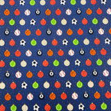 Per Metre Digitally Printed Christmas 100% Cotton- 45" Wide (Sports)