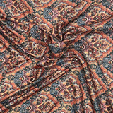 Per Metre Printed Cashmere Effect Crepe Fabric- 45" Wide (Brown)