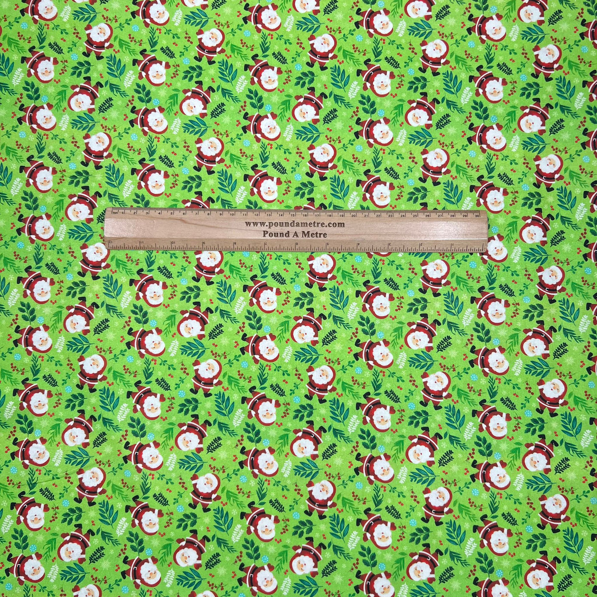 Per Metre Digitally Printed Christmas 100% Cotton- 45" Wide (Santa)