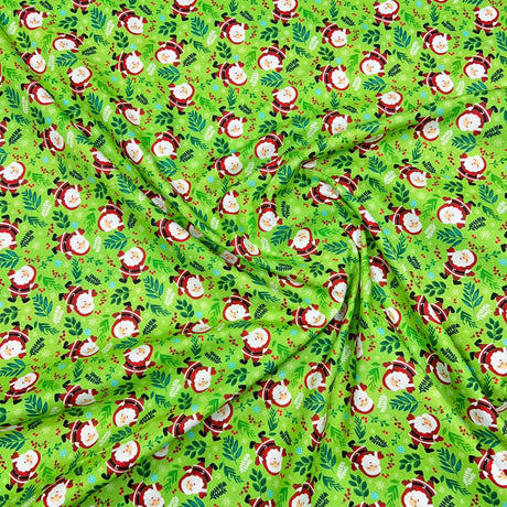 Per Metre Digitally Printed Christmas 100% Cotton- 45" Wide (Santa)