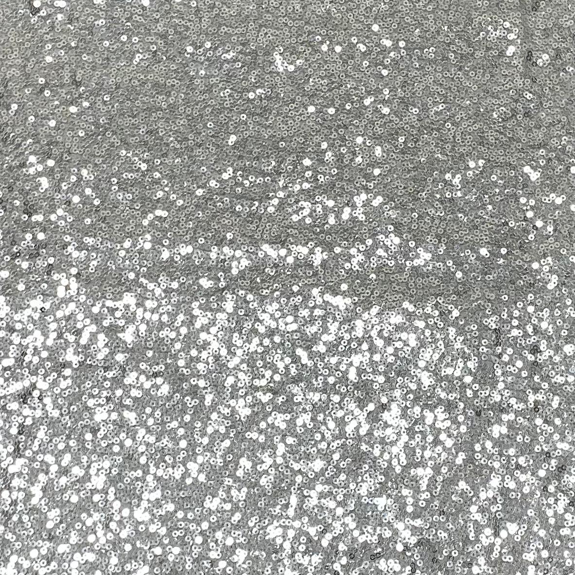 3 Metres - Luxurious Sequins On Net - 55" Wide - Silver