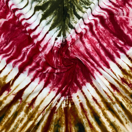 3 Metres, Premium Tie-Dye Cotton - 45" Wide - (Brown, Pink & Green)