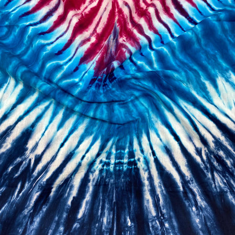 3 Metres, Premium Tie-Dye Cotton - 45" Wide - (Blue, White & Pink)