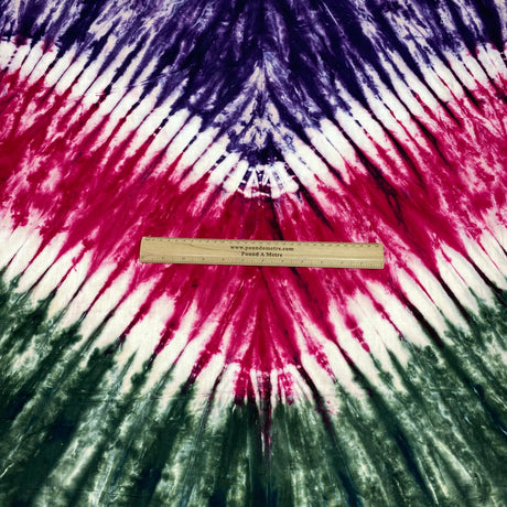 3 Metres, Premium Tie-Dye Cotton- 45" Wide- (Pink. Green & Purple)