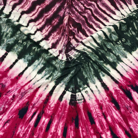 3 Metres, Premium Tie-Dye Cotton - 45" Wide - (Pink. Green Maroon)