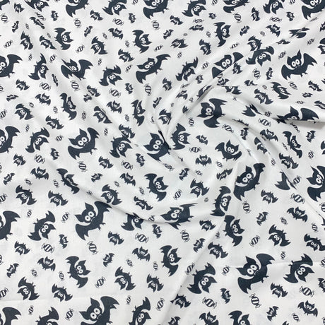 Per Metre Digitally Printed Halloween 100% Cotton- 45" Wide (Bat)