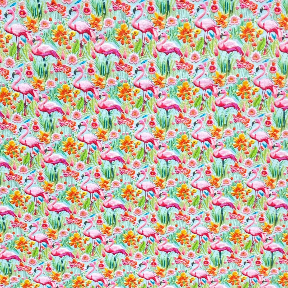 Per Metre Digitally Printed 100% Cotton- 45" Wide (Flamingo)