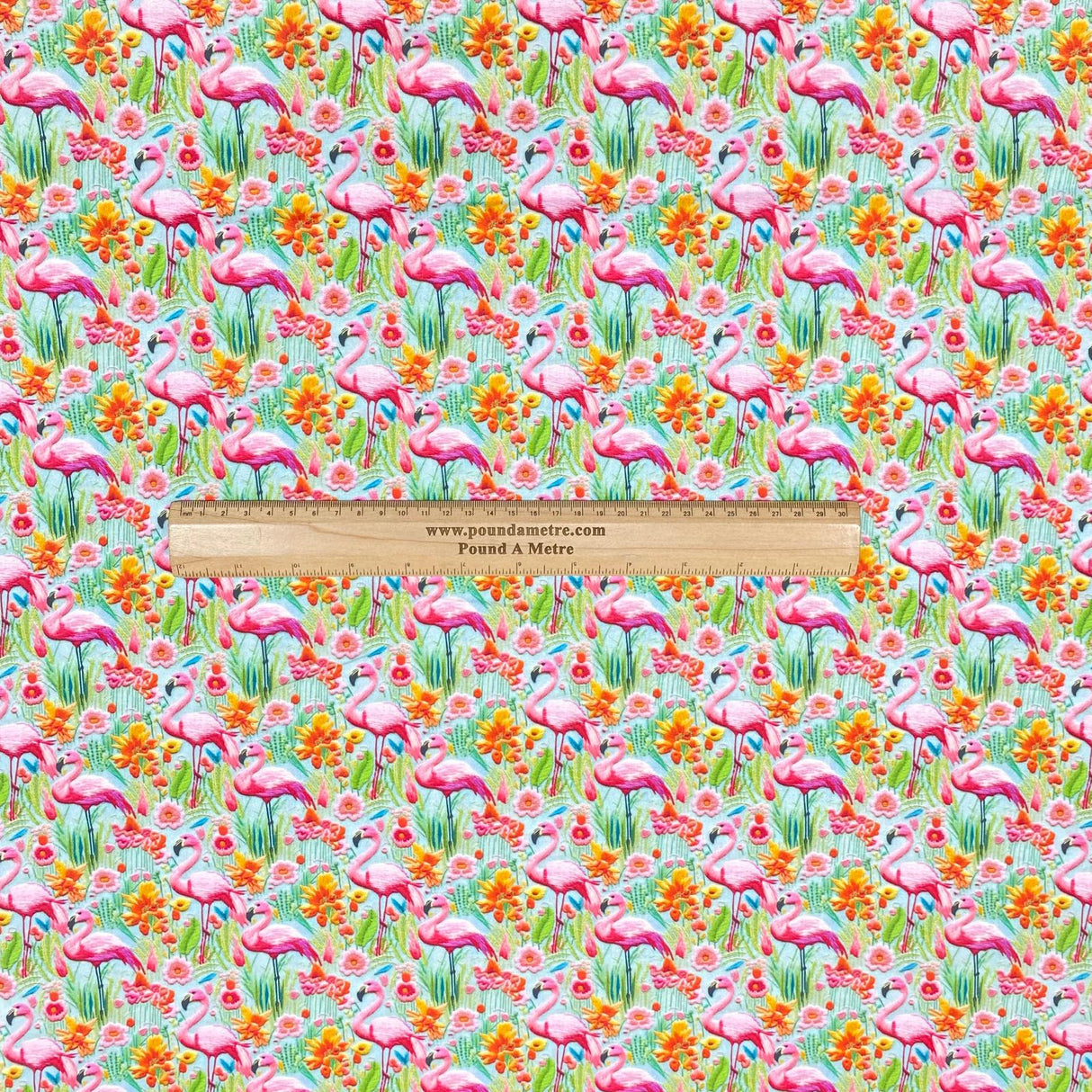 Per Metre Digitally Printed 100% Cotton- 45" Wide (Flamingo)